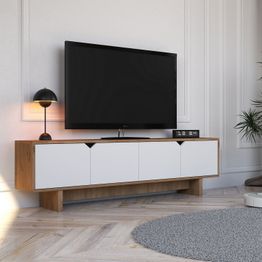 TV-taso Linento Furniture Mete, leveys 180cm, valkoinen/ruskea