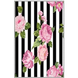 Käytävämatto Linento EXFAB315, mustavalkoinen/vaaleanpunainen, eri kokoja