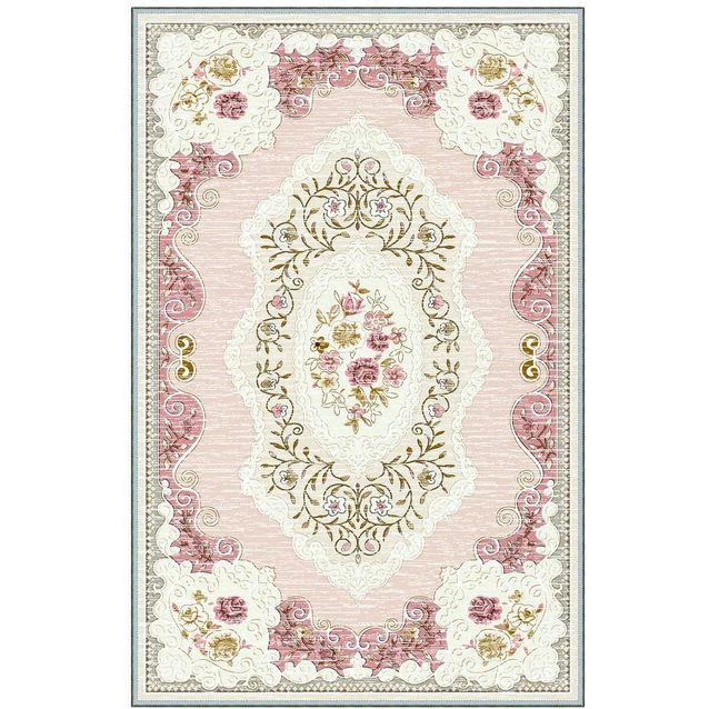 Käytävämatto Linento EEXFAB696, 80x150cm, vaaleanpunainen/beige