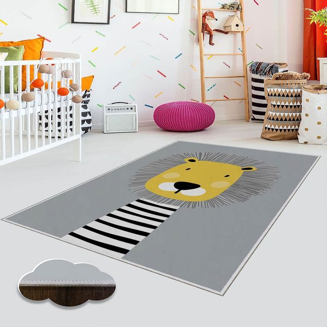 Lastenhuoneen matto Linento EEXFAB757, harmaa/keltainen, eri kokoja
