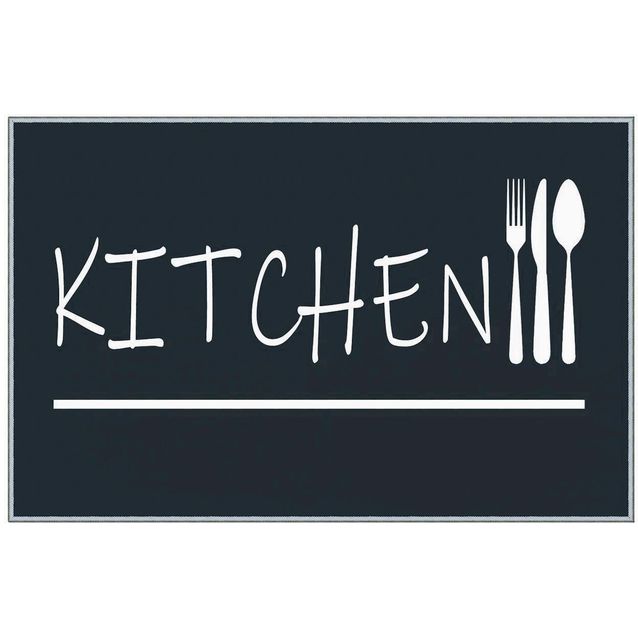 Matto Linento Köökki 80x120cm mustavalkoinen