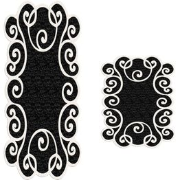 Kylpyhuonemattosetti Linento 21010915Sy, 2kpl, musta/valkoinen