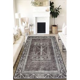 Käytävämatto Linento Touch, 80x200cm, tummanharmaa/beige