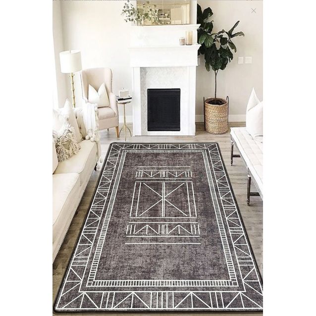 Käytävämatto Linento Touch, 80x200cm, tummanharmaa/beige