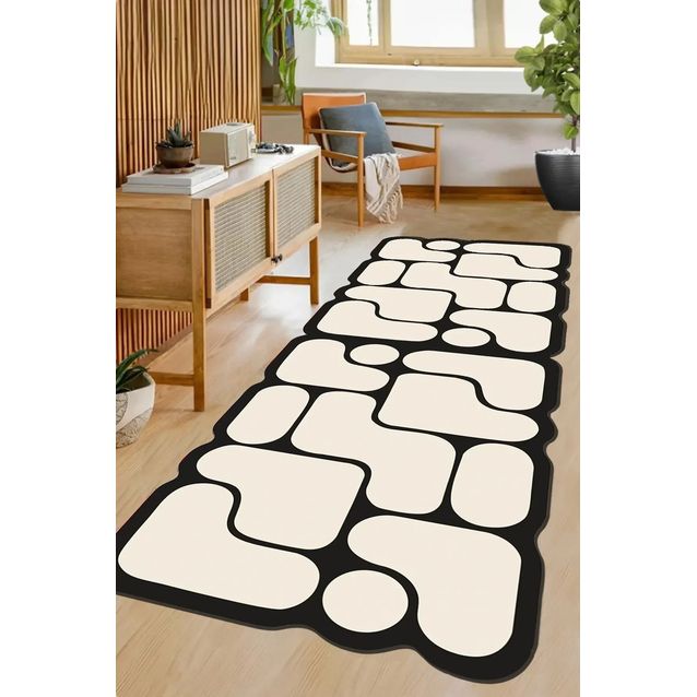 Matto Linento Calico, musta/valkoinen, eri kokoja