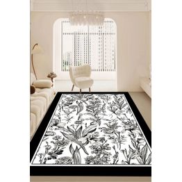 Matto Linento Fochel, mustavalkoinen, eri kokoja