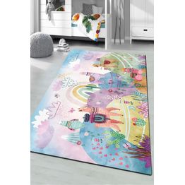 Lastenhuoneen matto Linento Laaman uni, monivärinen, eri kokoja