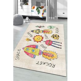 Lastenhuoneen matto Linento Rocket, monivärinen, eri kokoja