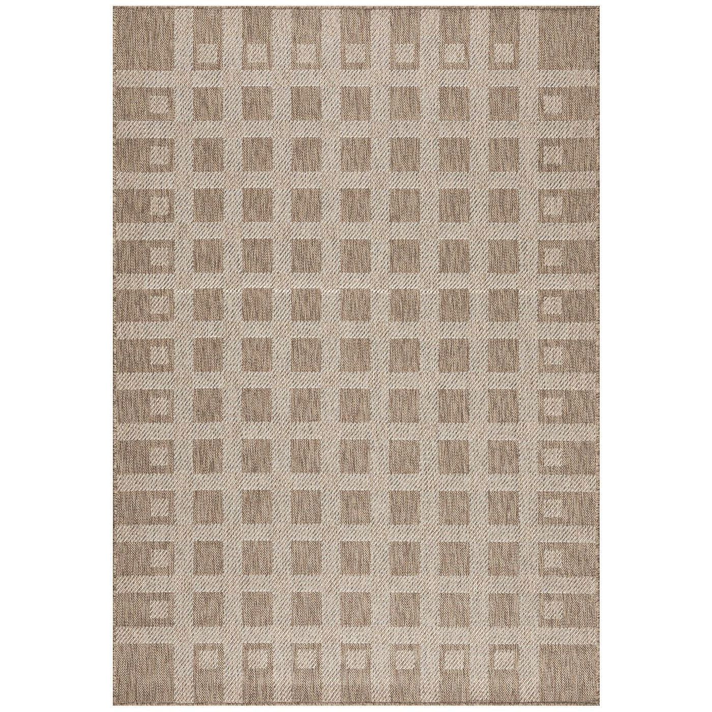 Matto Linento Check 80x150 cm ruskeanbeige