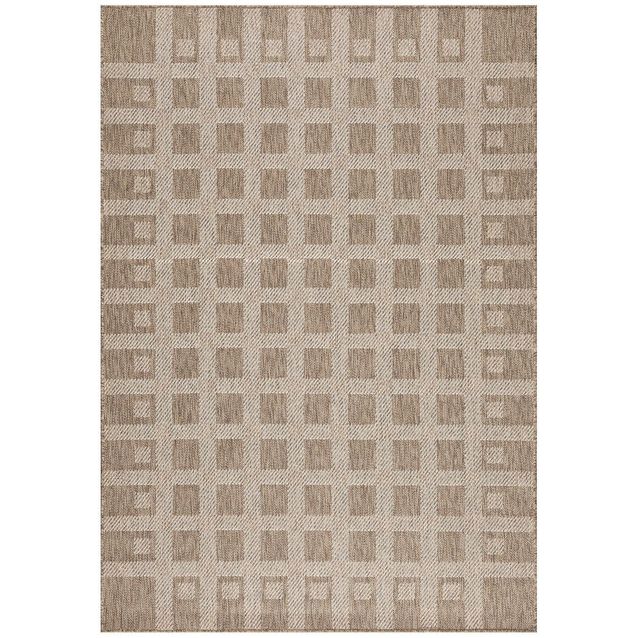 Matto Linento Check ruskeanbeige eri kokoja