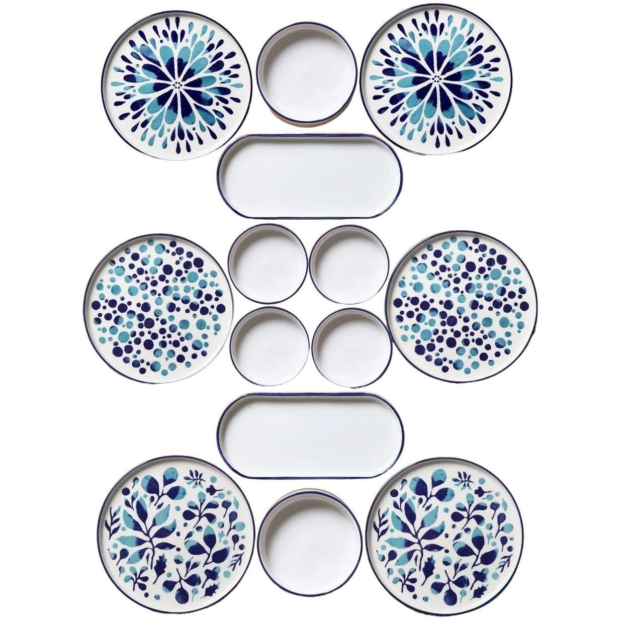 Astiasetti Linento Spark, 14 osaa, sininen/valkoinen