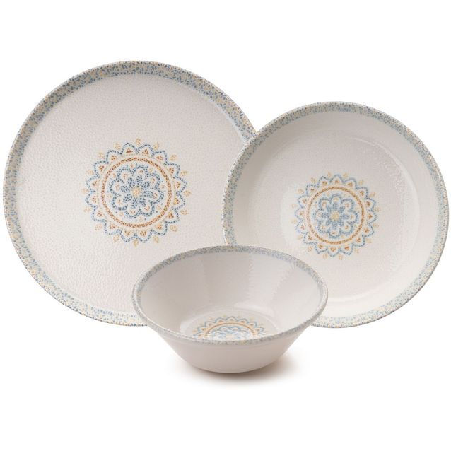 Lautassetti Linento Willow, 12 osaa, sininen/oranssi, lisäkuva 5