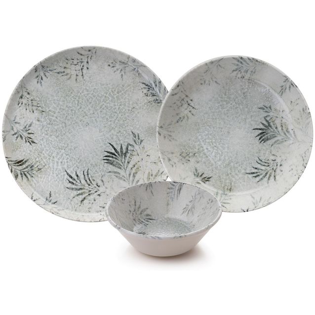 Lautassetti Linento Celina, 18 osaa, valkoinen/harmaa, lisäkuva 5