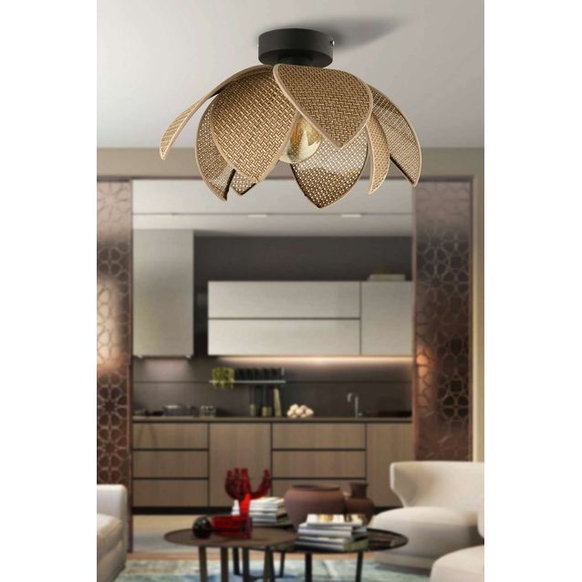 Riippuvalaisin Linento Lighting 64888, ø40cm, E27, max. 40W, IP20, beige/musta