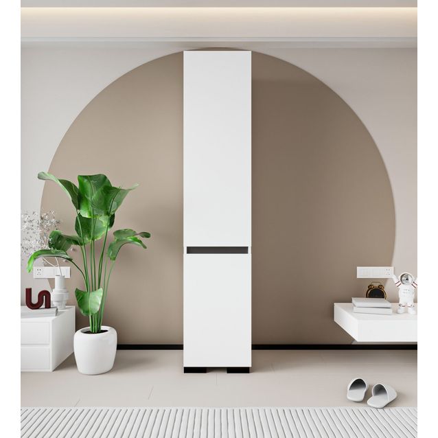 Vaatekaappi Linento Furniture Floransa 45, 45x210cm, valkoinen/antrasiitti