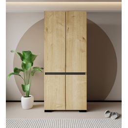 Vaatekaappi Linento Furniture Floransa 90 V2, 90x210cm, vaalean ruskea/antrasiitti