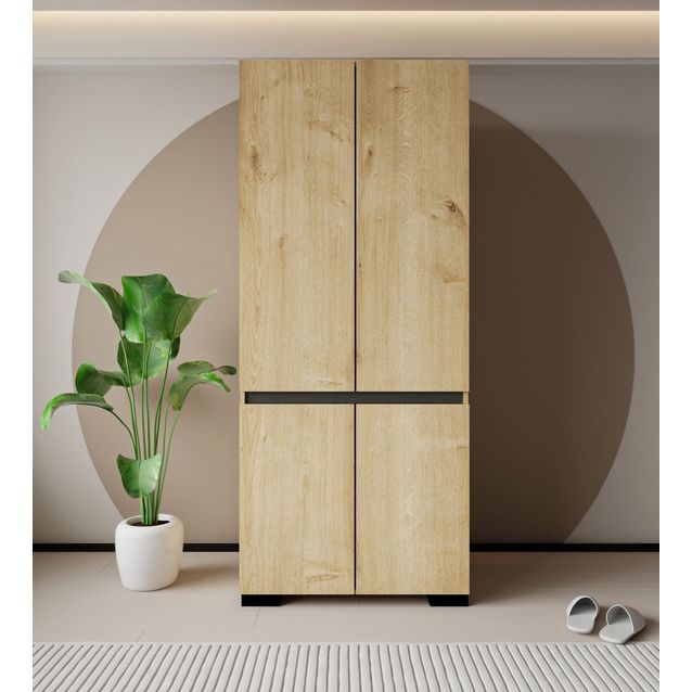 Vaatekaappi Linento Furniture Floransa 90 V2, 90x210cm, vaalean ruskea/antrasiitti