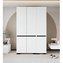 Vaatekaappi Linento Furniture Floransa 135 V3, 135x210cm, valkoinen/antrasiitti