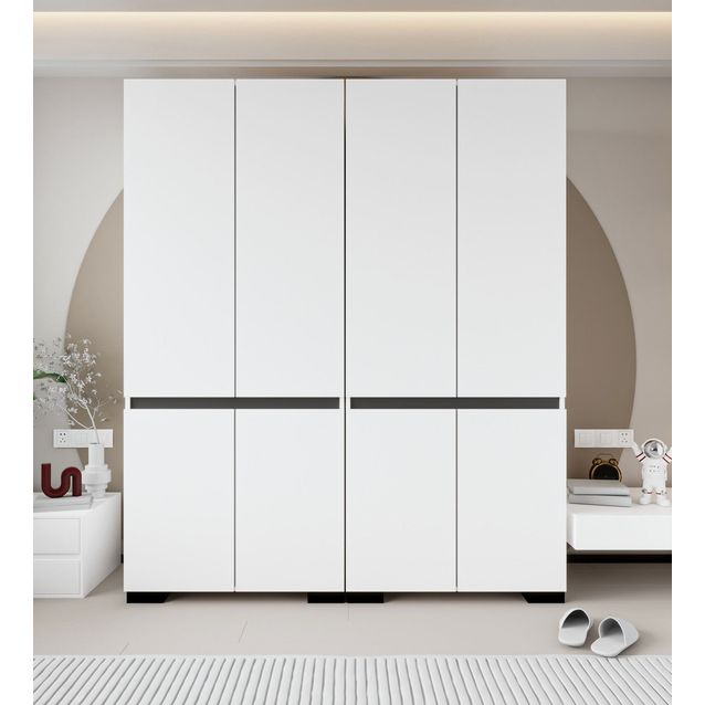 Vaatekaappi Linento Furniture Floransa 180, 180x210cm, valkoinen/antrasiitti