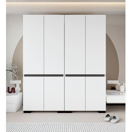 Vaatekaappi Linento Furniture Floransa 180 V2, 180x210cm, valkoinen/antrasiitti