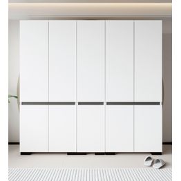 Vaatekaappi Linento Furniture Floransa 225, 225x210cm, valkoinen/antrasiitti