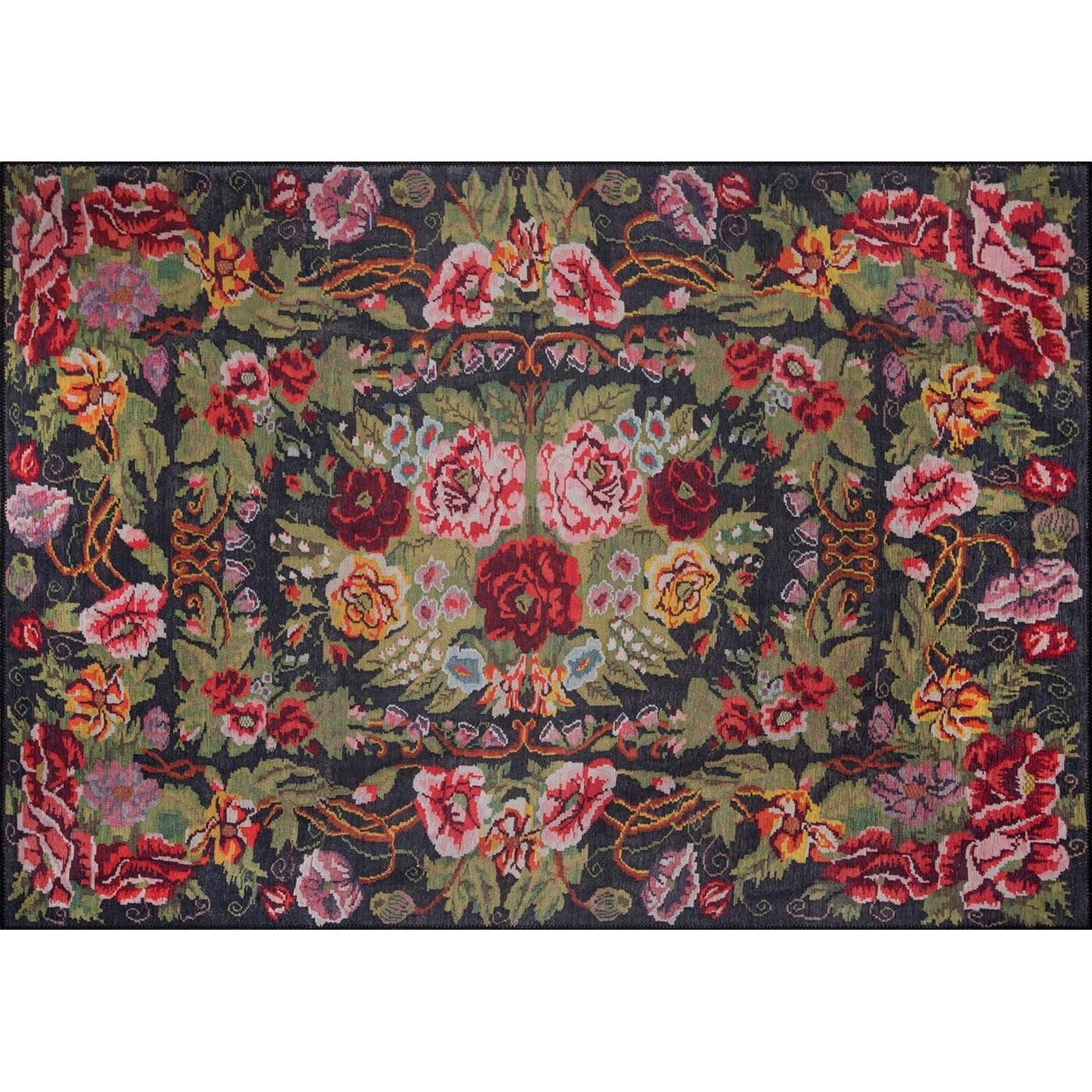 Käytävämatto Linento Soul Chenille 75x150cm punainen/vihreä/musta