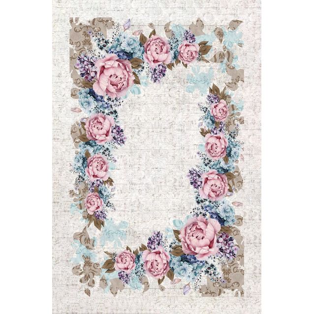 Käytävämatto Linento HMNT663, 80x150cm, beige/roosa