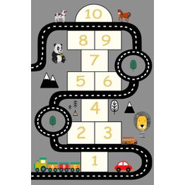 Lastenhuoneen matto Linento HMNT474, beige/harmaa, eri kokoja