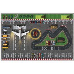 Lastenhuoneen matto Linento Hem Lentsikka 100x150cm harmaa