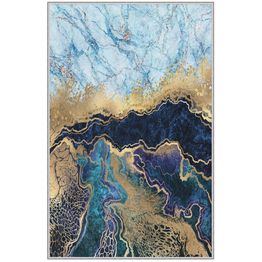 Kynnysmatto Linento HMNT768, 50x80cm, sininen/kulta