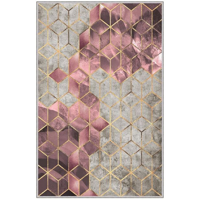 Käytävämatto Linento HMNT771, harmaa/roosa, eri kokoja