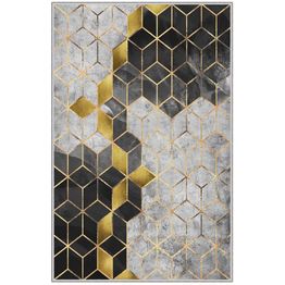 Käytävämatto Linento HMNT772, harmaa/kulta, eri kokoja