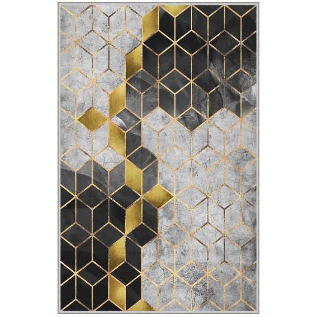 Käytävämatto Linento HMNT772, harmaa/kulta, eri kokoja