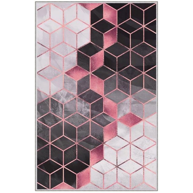 Matto Linento HMNT777, 160x230cm, roosa/musta