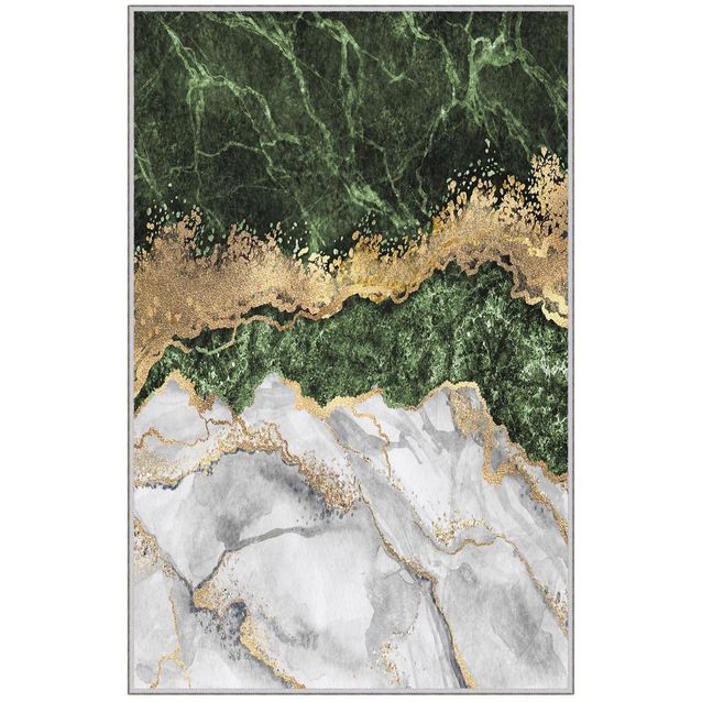 Käytävämatto Linento HMNT780, 80x150cm, vihreä/kulta