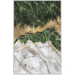 Matto Linento Inkeri 180x280cm vihreä/harmaa/kulta