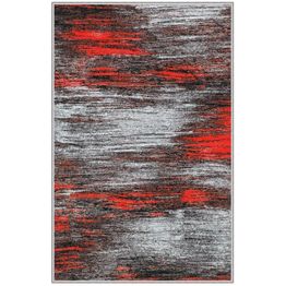 Käytävämatto Linento HMNT851, 80x150cm, punainen/harmaa