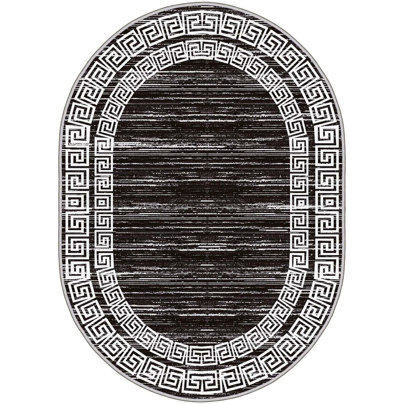 Soikea matto Linento Arenia 50x80cm mustavalkoinen