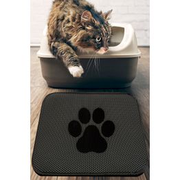 Kissan ruokailualusta Linento Cat Paw Mat, musta