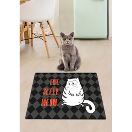 Kissan ruokailualusta Linento Eat Sleep Meow, harmaa