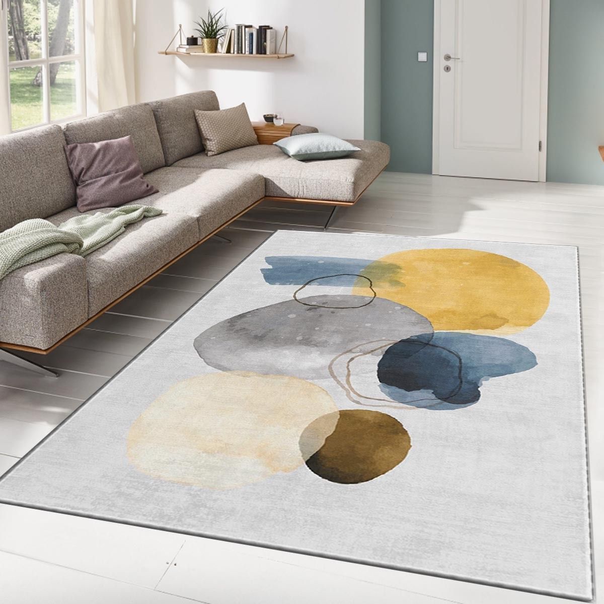 Matto Linento Alos 180x280cm keltainen/sininen