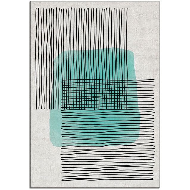 Matto Linento ALHO CARPET-40A, 100x140cm, turkoosi/beige