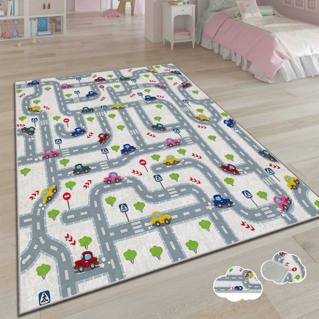 Liikennematto Linento City Traffic, 120x180cm, monivärinen