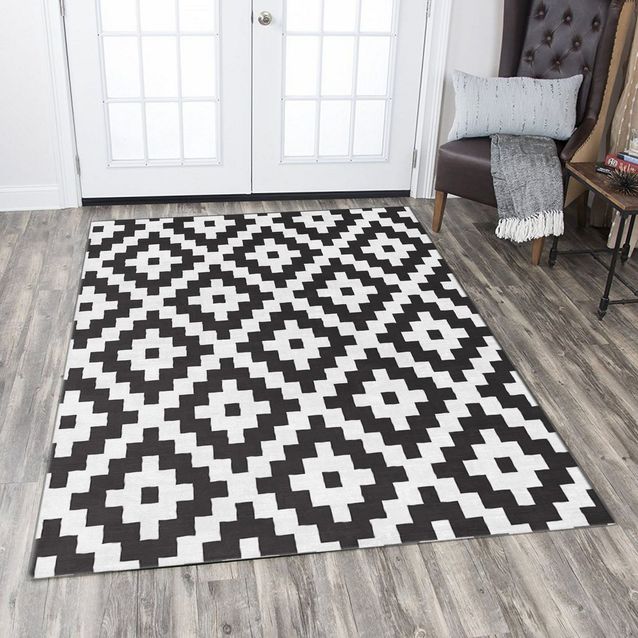 Käytävämatto Linento Carlsborough 80x140cm mustavalkoinen