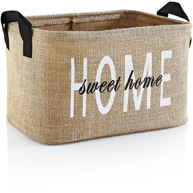 Säilytyskori Linento Home Sweet Home, 30x22x18cm, vaaleanruskea