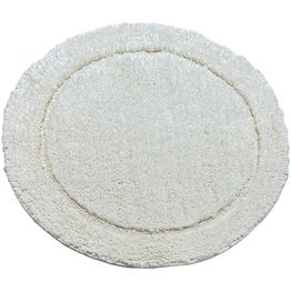 Kylpyhuonematto Linento Wolle, Ø90cm, valkoinen