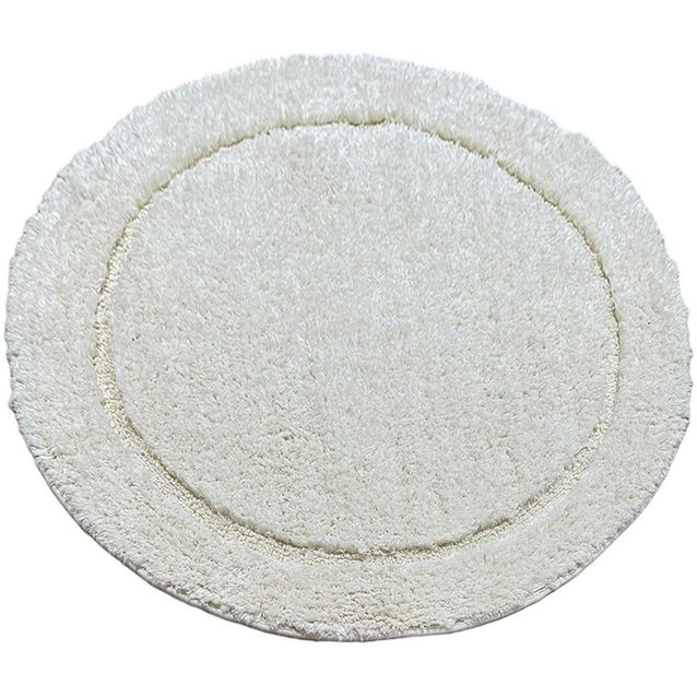 Kylpyhuonematto Linento Wolle, Ø90cm, valkoinen