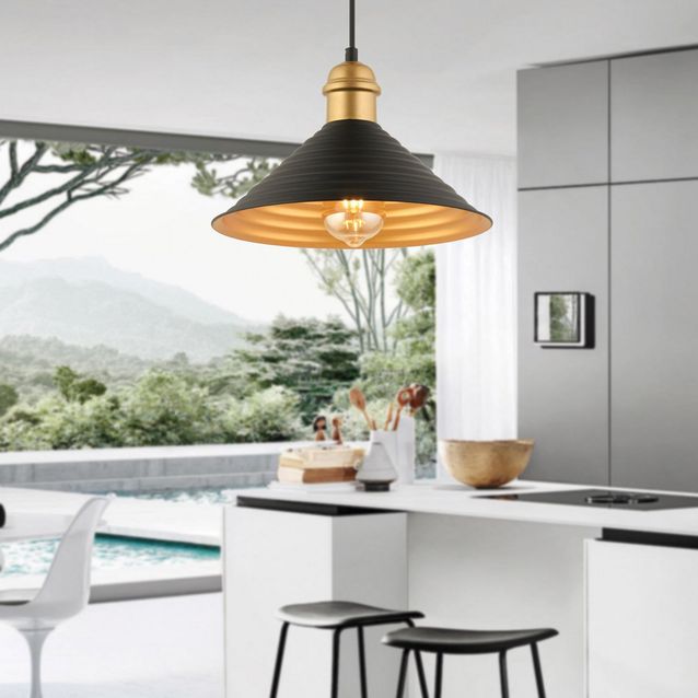 Riippuvalaisin Linento Lighting RT-26, Ø28cm, E27, max. 40W, IP20, musta