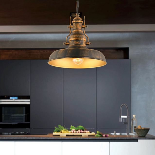 Riippuvalaisin Linento Lighting RT-7, Ø33cm, E27, max. 40W, IP20, vintage tummanruskea