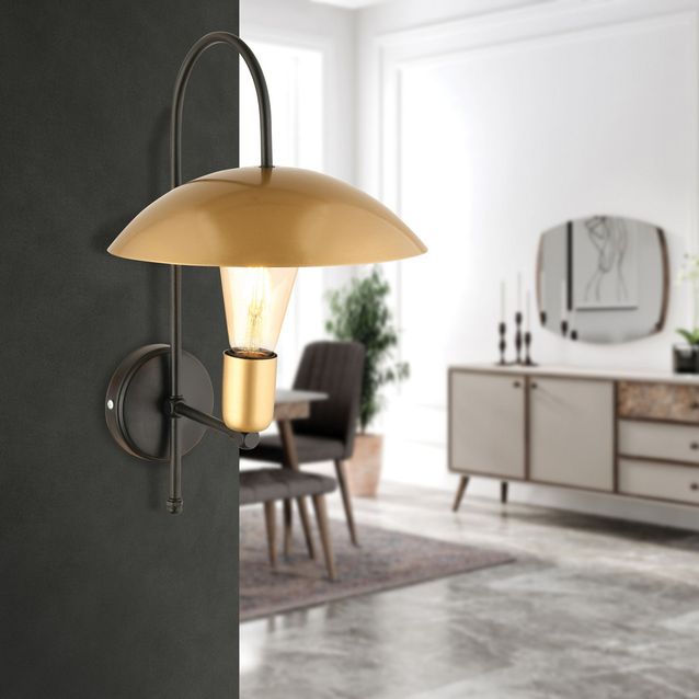 Seinävalaisin Linento Lighting AP-33, ø25cm, E27, max. 40W, IP20, kulta